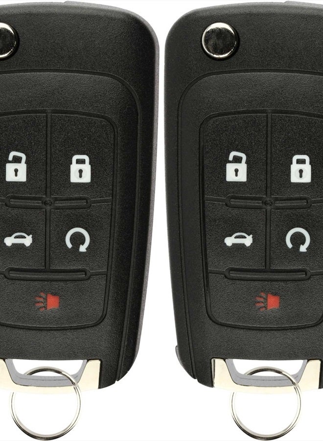 KeylessOption Keyless Entry Car Remote Uncut Flip Key Fob Replacement for OHT01060512 (Pack of 2) - Image 1