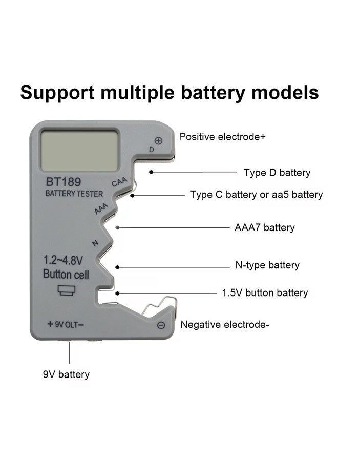 Digital Battery Tester LCD Display AA/AAA/9V/1.5V Button Cell Battery Capacity Check Detector Capacitance Diagnostic Tool - Image 4