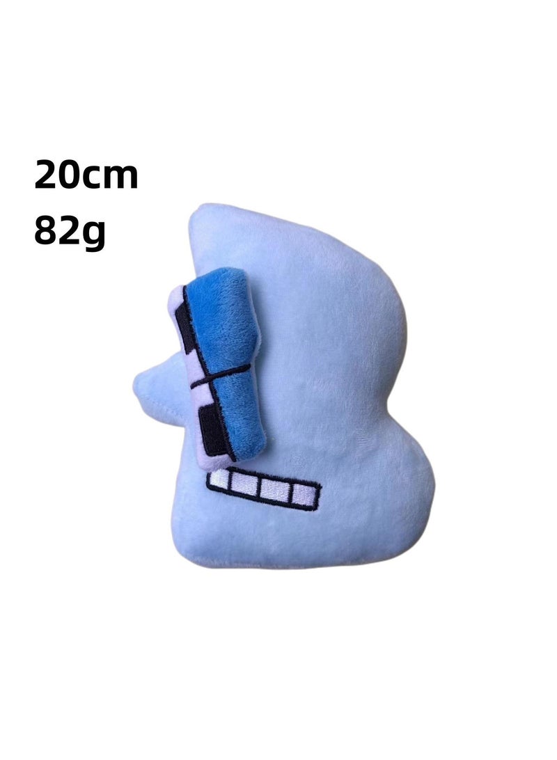 1-Pieces Alphabet Doll Funny Emojis Cotton Number Plush Toy Blue-B 