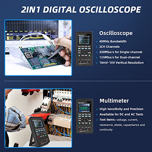 Hantek 2C42 Handheld Oscilloscope Multimeter 2 in 1 Multifunction Tester 2CH+DMM 40MHz Scope - Image 2