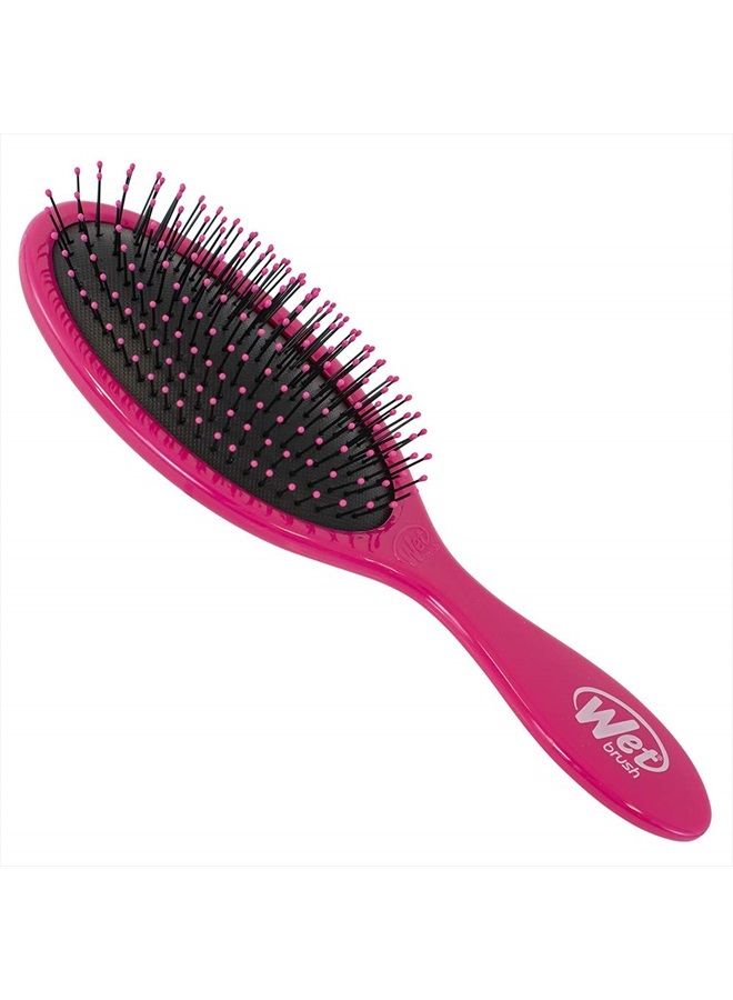 Wet Brush فرشاة شعر أصلية لفك التشابك - وردي لامع - شعيرات IntelliFlex فائقة النعومة الحصرية - انزلق عبر التشابكات بسهولة لجميع أنواع الشعر - للنساء والرجال، الشعر الرطب والجاف - Image 1
