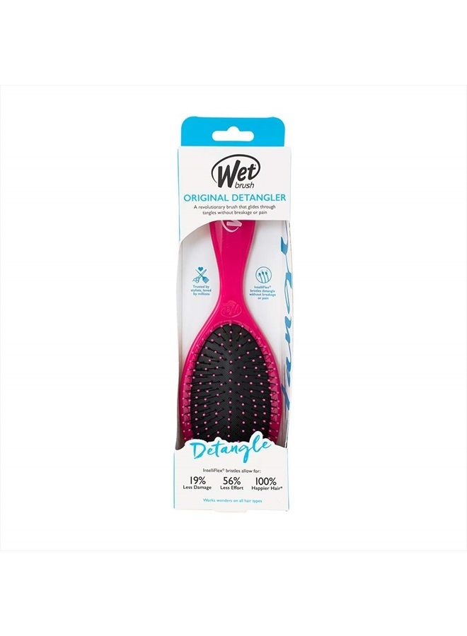 Wet Brush فرشاة شعر أصلية لفك التشابك - وردي لامع - شعيرات IntelliFlex فائقة النعومة الحصرية - انزلق عبر التشابكات بسهولة لجميع أنواع الشعر - للنساء والرجال، الشعر الرطب والجاف - Image 3