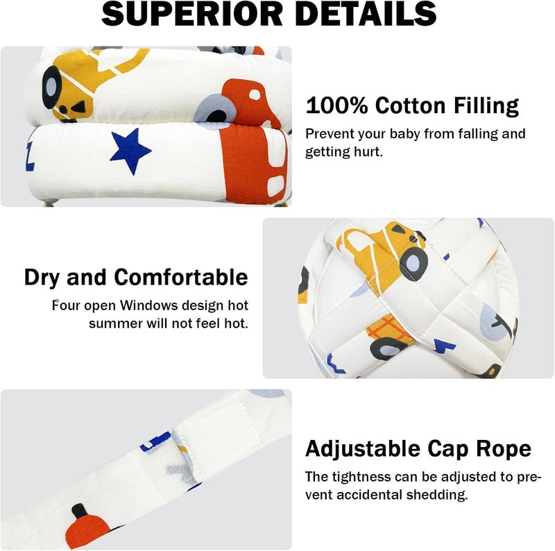REFLYAWAY Baby Head Protector for Crawling Walking, Baby Helmet Adjustable No Bumps and Soft Cushion, Infant Safety Cap for Kid Learning to Walk - Image 3