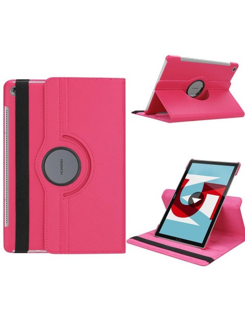 Case Cover Huawei Matepad T10 T10S AGS3-L09/AGS3-W09 Leather Smart Tablet 360° Rotating Case For Huawei Matepad T10 Matepad T10s Dark Pink