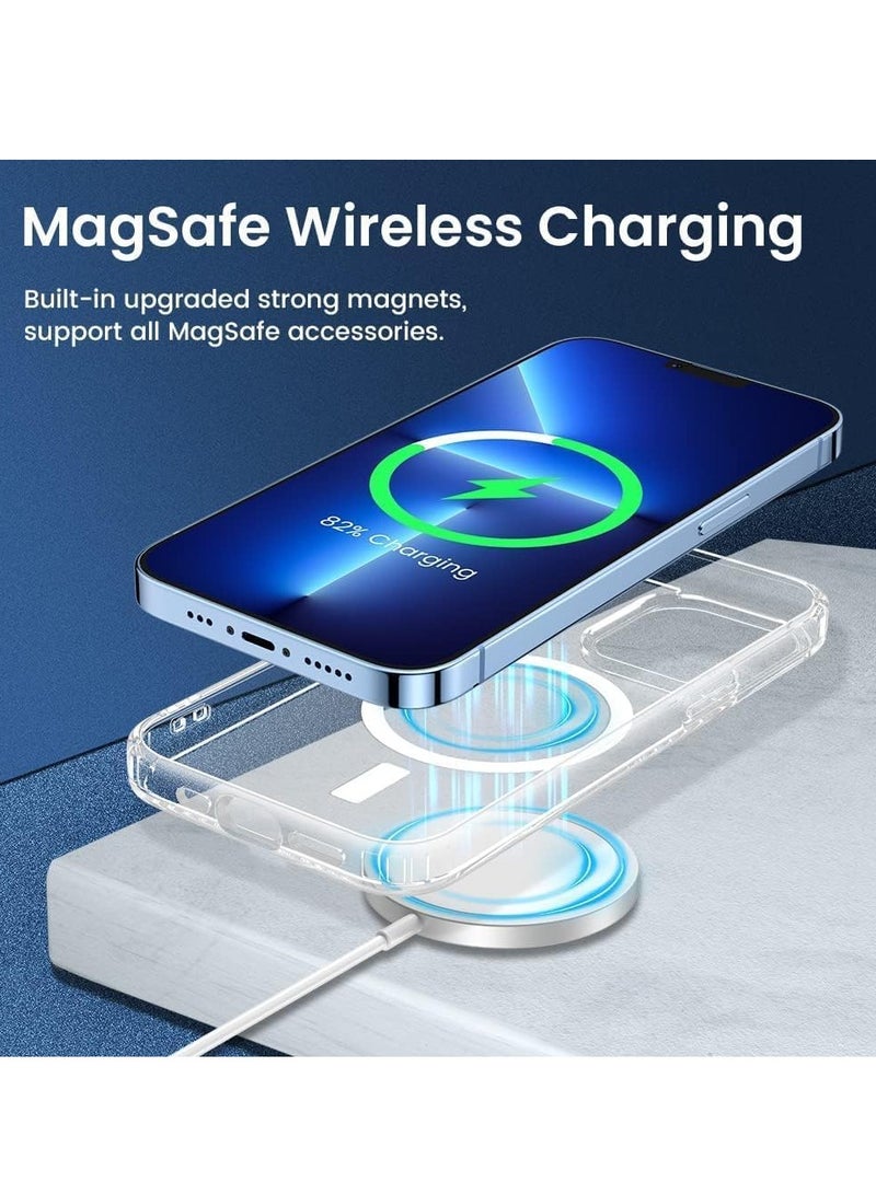 MIGOFAST Magnetic Clear Back Designed for iPhone 13 Pro Max Clear Phone Case Compatible with Magsafe, Slim Protective Cover  - Image 3
