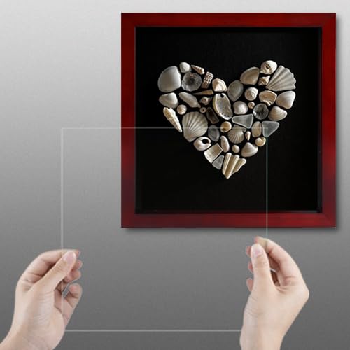 1DOT2 8x8 Shadow Box Frame with Linen Back  Pine Wood Frame with HD Glass Display Case for Wall and Tabletop 1.2  Interior Depth for Flower  Medals  Tickets  Photos-White - Image 5