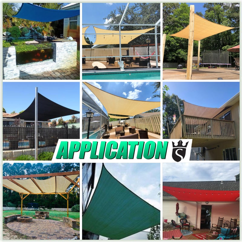 Royal Shade 10' x 13' Beige Rectangle Sun Shade Sail Canopy Outdoor Patio Fabric Screen RTAPR1013 - UPF50+ 95% UV Blockage, Heavy Duty, Water & Air Permeable (We Make Custom Size) - Image 5
