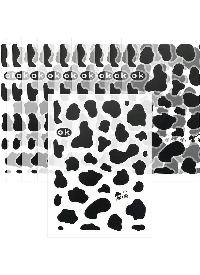 Excefore - Cow Print Sticker Black Vinyl Removable Cow Pattern Decal for Bedroom Wall Nursery Classroom Decor, 20 Sheet (Black) - Image 1