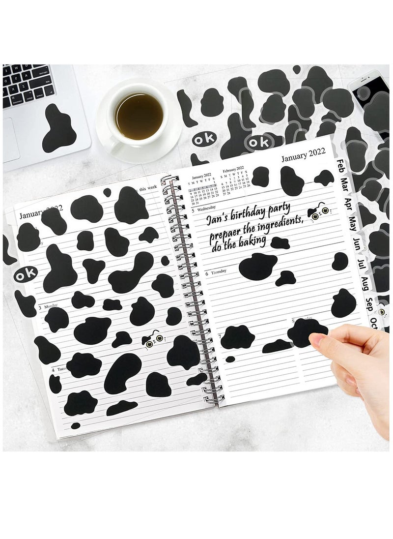 Excefore - Cow Print Sticker Black Vinyl Removable Cow Pattern Decal for Bedroom Wall Nursery Classroom Decor, 20 Sheet (Black) - Image 1