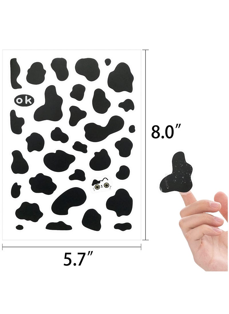 Excefore - Cow Print Sticker Black Vinyl Removable Cow Pattern Decal for Bedroom Wall Nursery Classroom Decor, 20 Sheet (Black) - Image 1