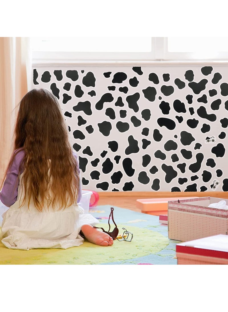 Excefore - Cow Print Sticker Black Vinyl Removable Cow Pattern Decal for Bedroom Wall Nursery Classroom Decor, 20 Sheet (Black) - Image 1