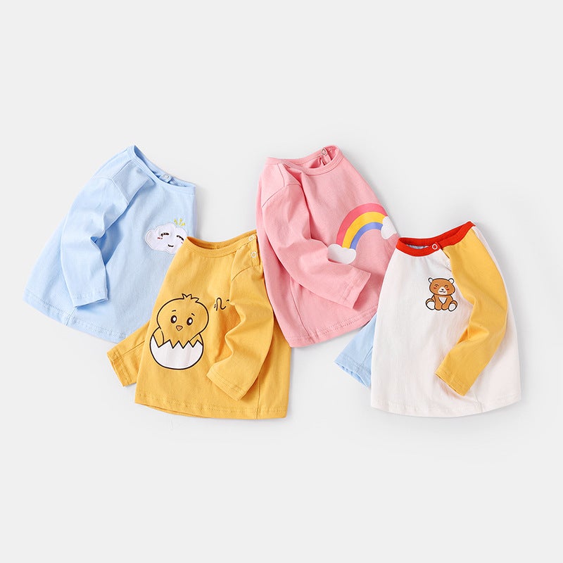 Baby Long Sleeve T-Shirt Cotton Baby Jacket Spring Children's Base Shirt Men's Spring and Autumn Girls' Clothes Newborn Spring Clothes - Image 3