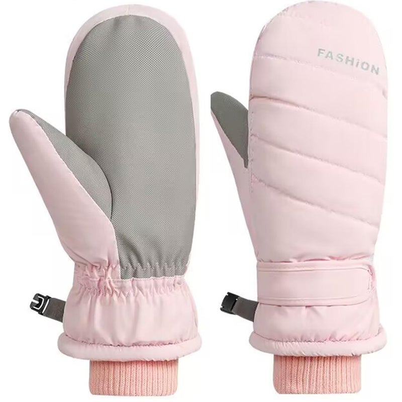 IZUS Women Ski-Gloves Plus-Velvet-Thickened Winter-Mittens Cold-Weather-Gloves Non-Slip-Palm Water-Repellent Outdoor Warm - Image 1