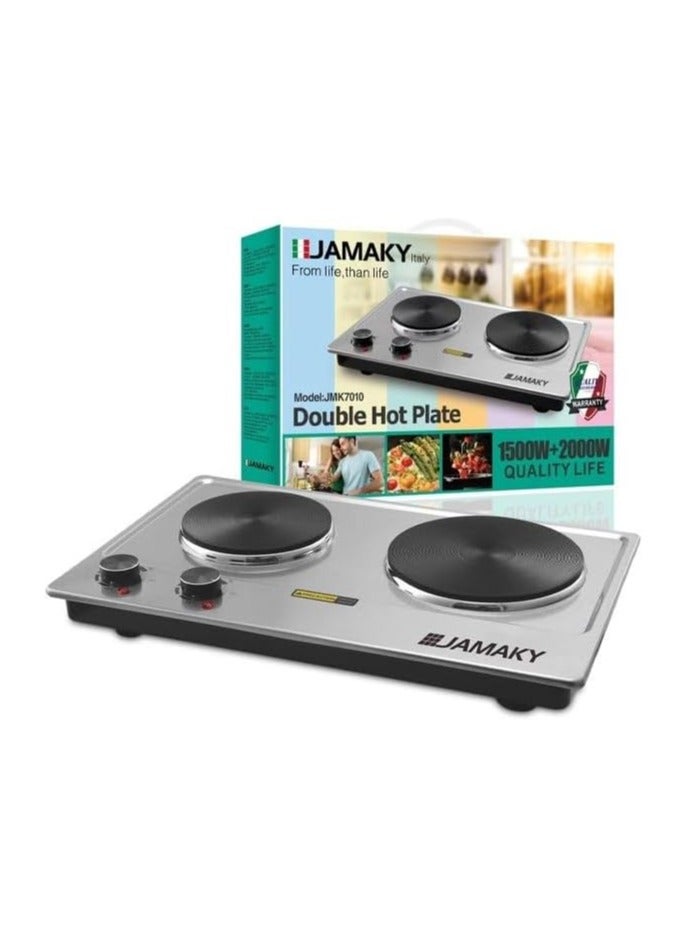 Jamaky Italy بوتاجاز كهربائي مسطح مزدوج من جاماكى 1500 وات + 2000 وات