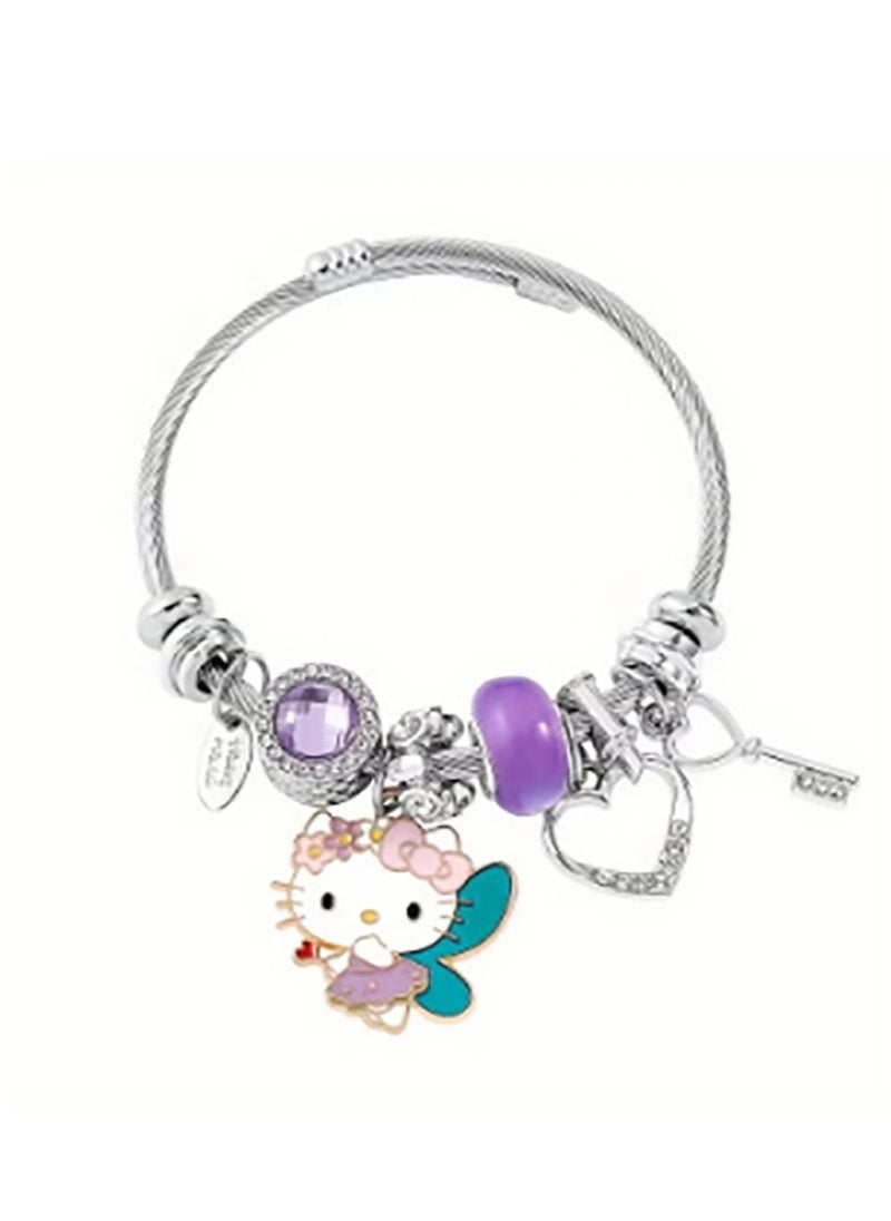 Sanrio Sanrio series Hello Kitty adjustable creative bead combination bracelet bracelet, classic cartoon design jewelry, suitable for girls of all ages  - Image 2