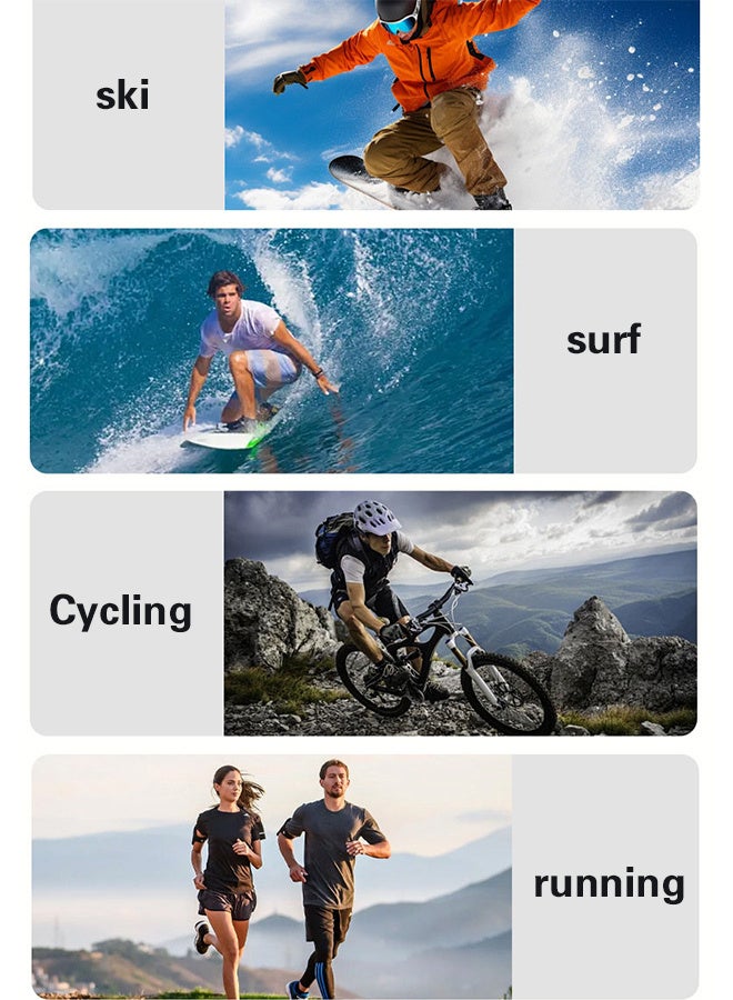 HD Wearable Sports Camera，180° Rotatable Lens + Back-Clip Design  Dual LED Lights 1.54-Inch Display with 128G TF Card Slot/USB Charging, for Outdoor Adventures/Travel/Vlog (Black) - Image 2