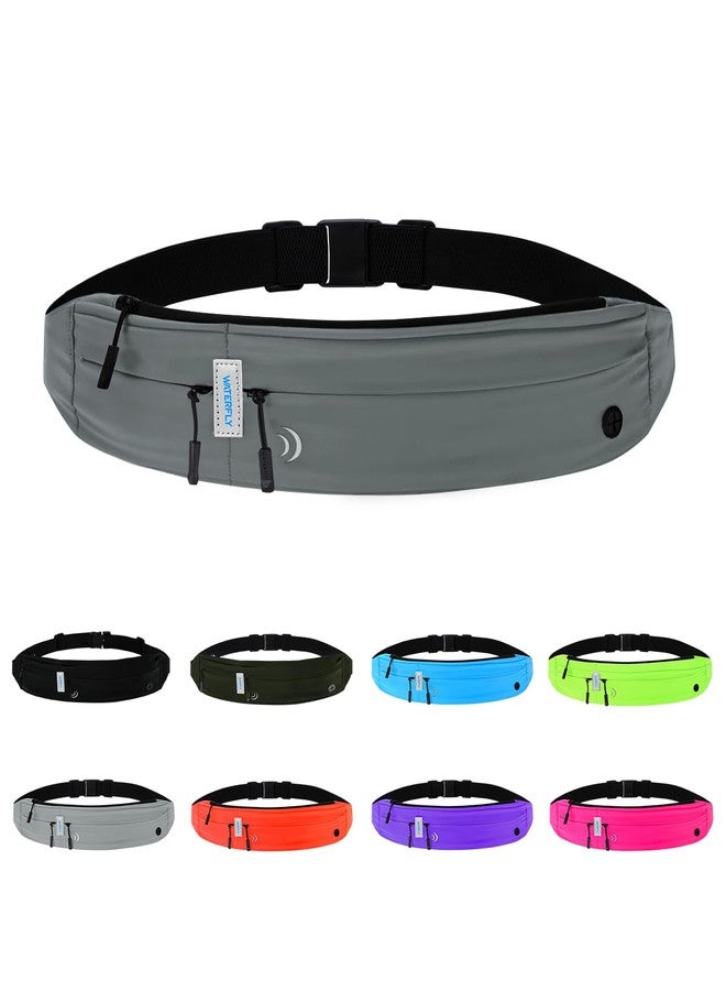 WATERFLY Running Belt Fanny Pack: Runner Marathon Jogging Waist Pack Sport Workout Exercise Fitness Phone Holder Belt for Men Women Jogger Slim Waistband Black - Image 1
