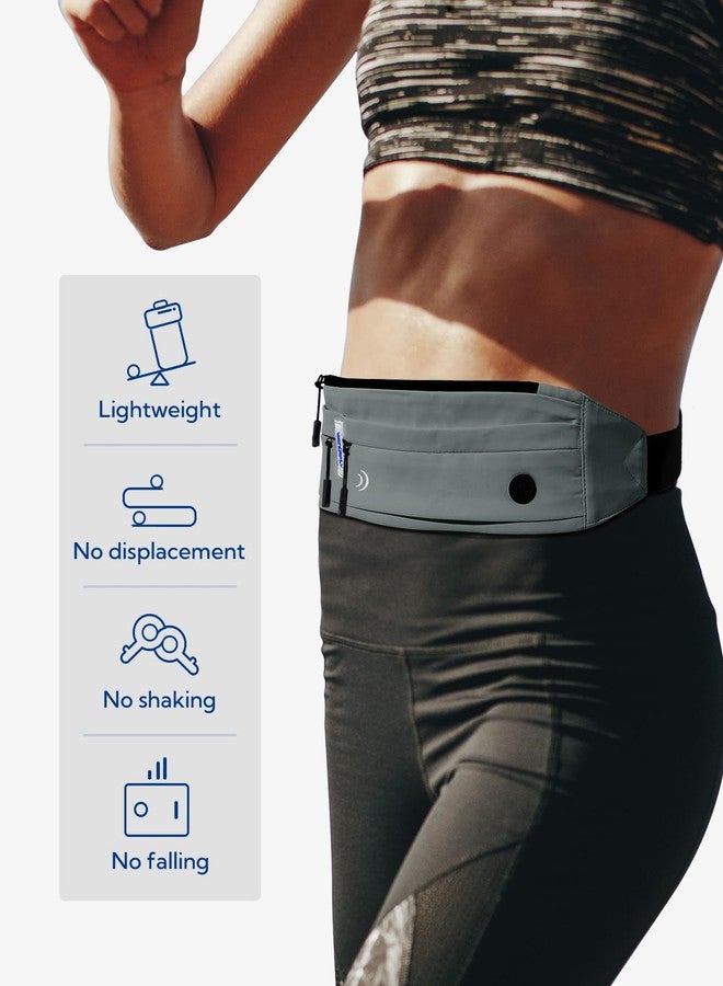 WATERFLY Running Belt Fanny Pack: Runner Marathon Jogging Waist Pack Sport Workout Exercise Fitness Phone Holder Belt for Men Women Jogger Slim Waistband Black - Image 2