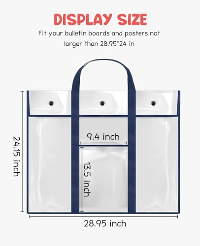 GAMENOTE 3 Pack Large Poster Storage Bag (31.5"×25.5") Bulletin Board Holder Art Portfolio Container for Teachers Classroom Organization for Anchor Chart Paper for Kids Artwork - Image 3