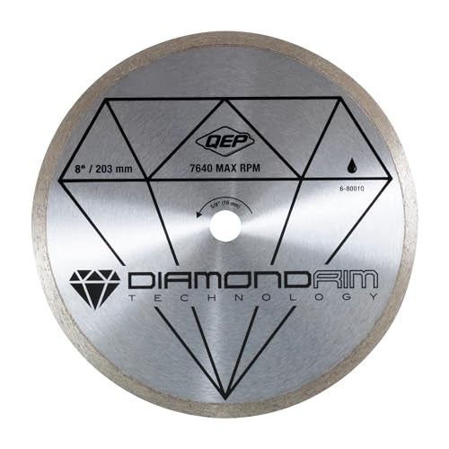 QEP 8" Continuous Rim Diamond Blade - For Wet Cutting of Ceramic Tile - Image 1