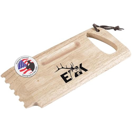 ELK BristleFree Grill Scraper  Natural Rubberwood BBQ Cleaning Tool for Grates  Ergonomic Handle Multipurpose Grill Accessory  Ideal Gift for Outdoor BBQ Enthusiasts