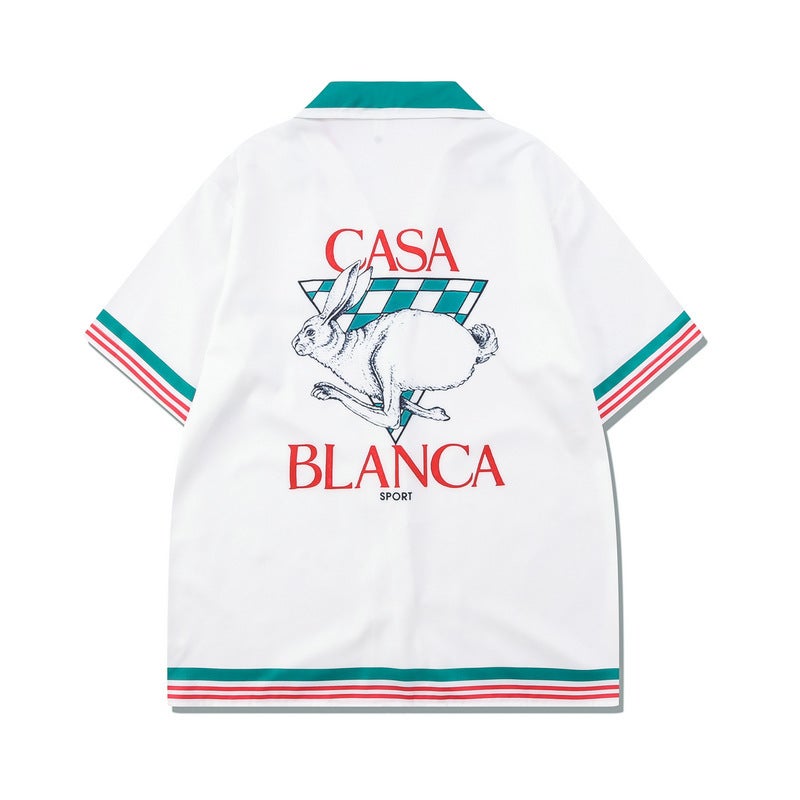 Chao Shens Casual Beach European and American Retro Short Sleeve Shirt suit Digital Printed Loose Shorts suit Shirt Shirt - Image 1