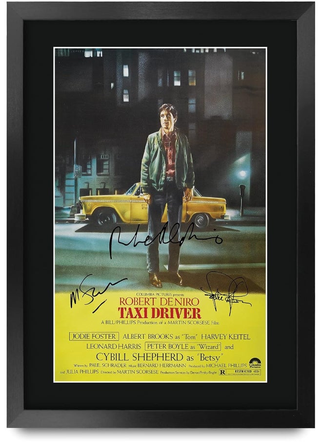 HWC Trading HWC Trading Taxi Driver Robert De Niro, Jodie Foster Gifts Printed Signed Autograph Picture for Movie Memorabilia Fans - 16" x 12" Framed 