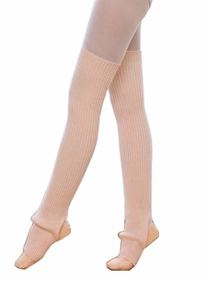 Chung Women's Over Knee Thigh High Warm Leg Warmers Stirrup Thermal 80s Long Socks Yoga Ballet Dance,Ballet Pink - Image 1