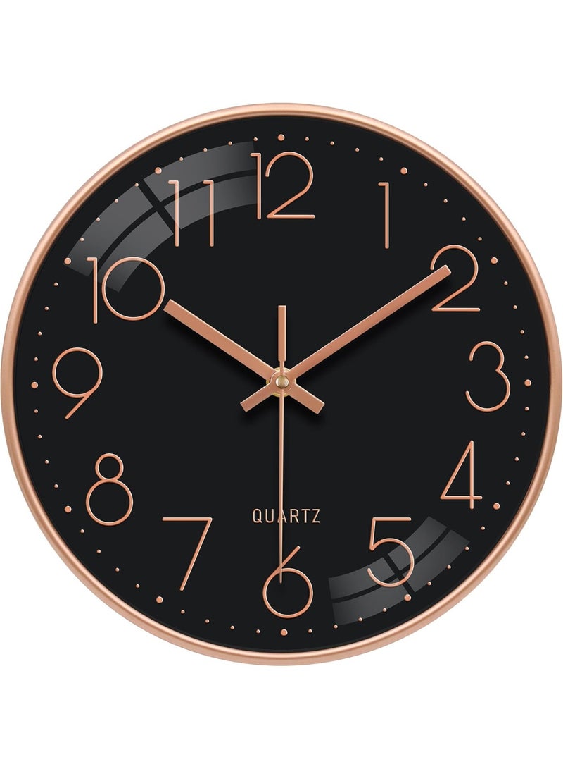 MileMelo Minimalist Wall Clock Modern Design Living Room Bedroom Quartz Mute Light Luxury Clocks Hanging Watch Home Decor (Color: Black/Gold, Size: 12inch 30cm) - Image 1