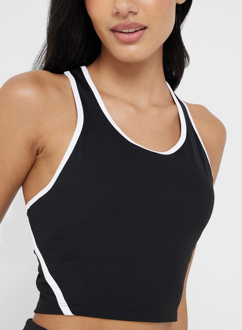 فورورد بلوزة بدون أكمام بظهر متقاطع وحواف متباينة - Image 3