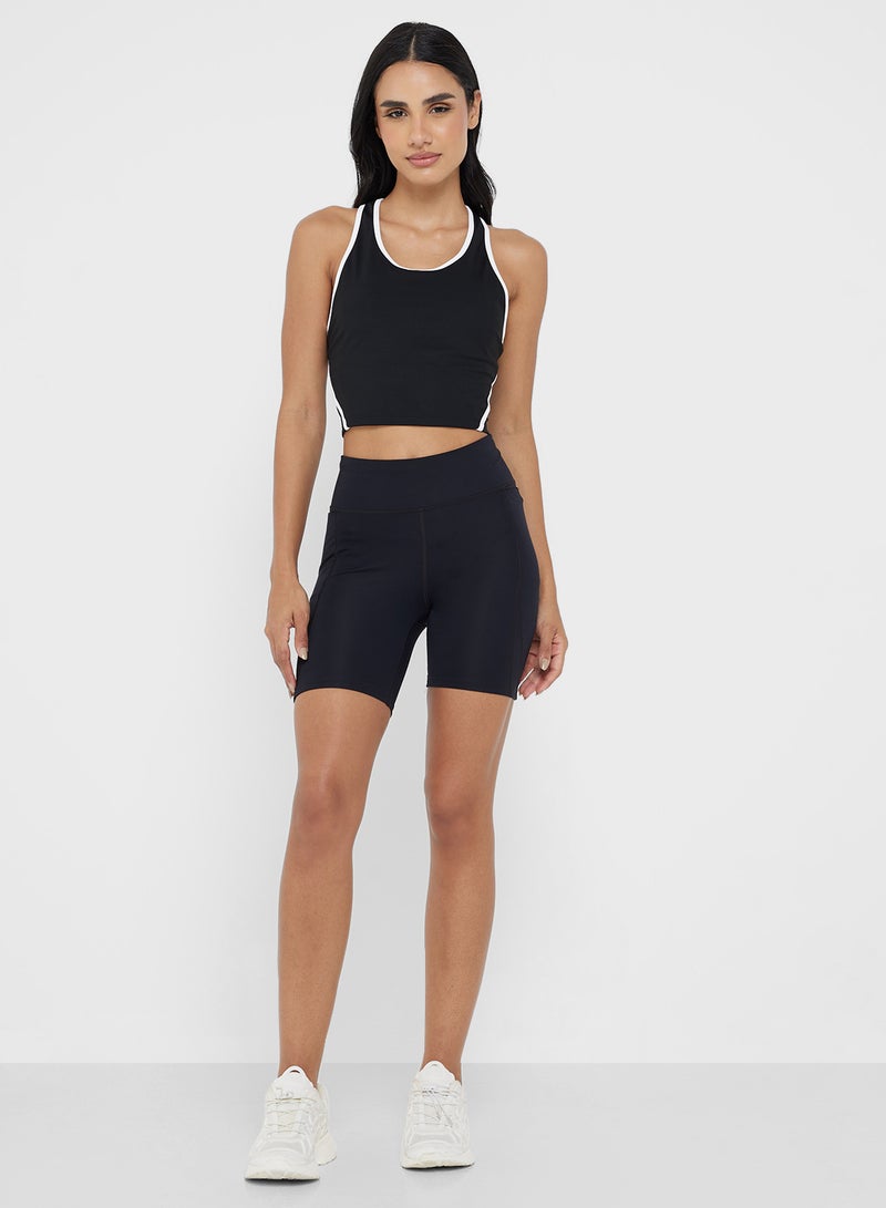 فورورد بلوزة بدون أكمام بظهر متقاطع وحواف متباينة - Image 4