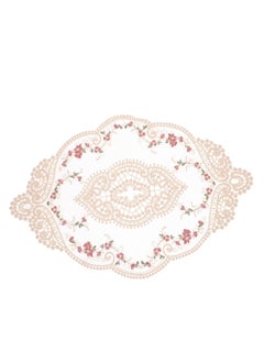 Excefore 2 PCS Retro Lace Placemats, Floral Decor Circle Placemats, Handmade Embroidered Table Mats, Washable Lace Cutwork Placemats  - Image 1
