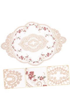 Excefore 2 PCS Retro Lace Placemats, Floral Decor Circle Placemats, Handmade Embroidered Table Mats, Washable Lace Cutwork Placemats  - Image 2