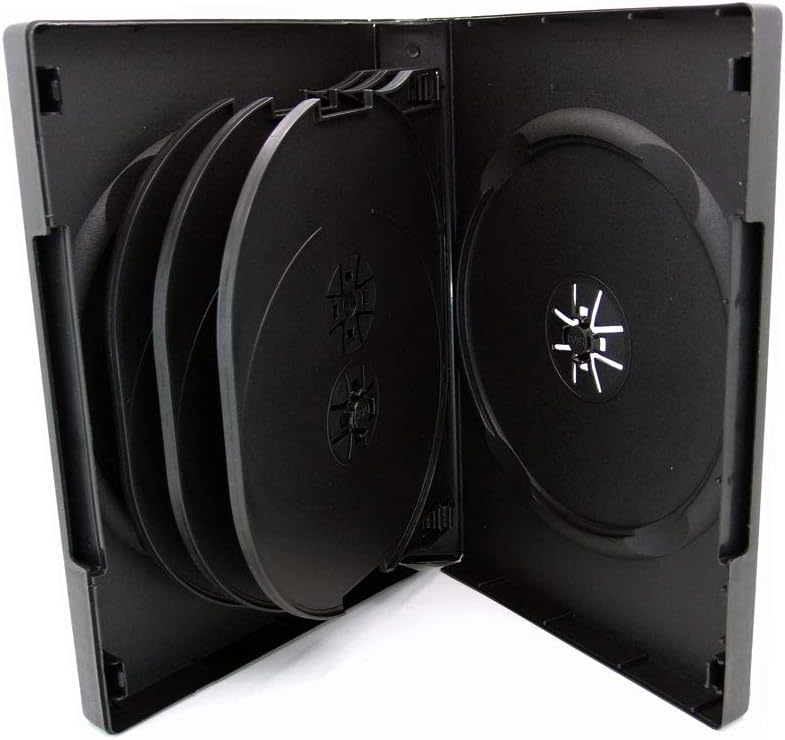 Maxtek Black 8 Disc DVD Cases with 3 Flip Trays and Outter Clear Sleeve 20 Pcs Pack - Image 4