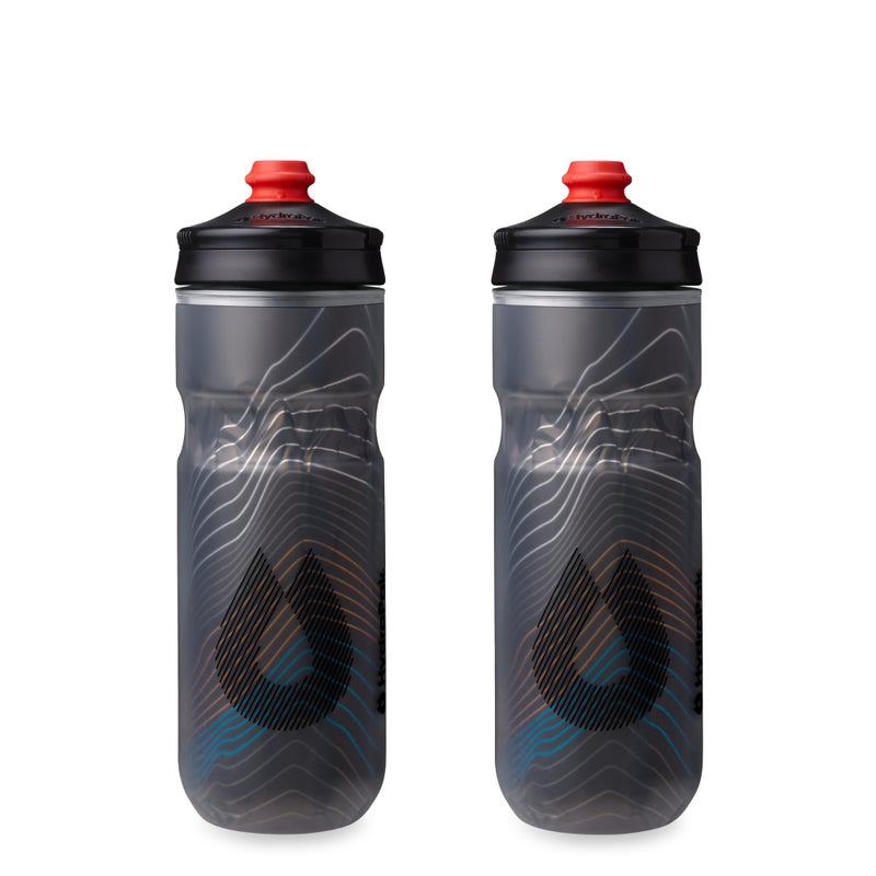 HydraPak | Polar Bottle - Polar Surge Insulated Bike Water Bottle 2-Pack - High Flow, Cycling & Sports Squeeze Bottle (Ascent Black, 600ml / 20oz) - Image 1