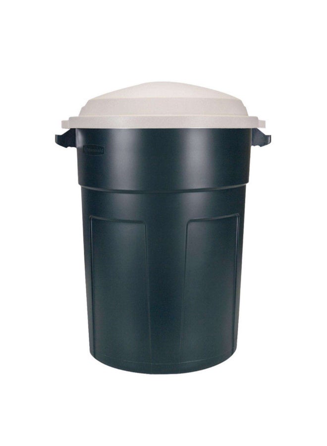 Roughneck Snap-Fit Lid Plastic Trash Can Green 32 Gal 2894-87EVG