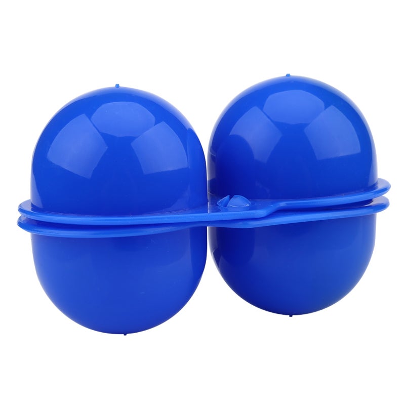 Portable Egg Container: Blue ABS Non-Toxic Material - 2-Egg Separate Case Design, Lightweight Egg Carrier for Outdoor Picnic Camping Barbecue - Image 1