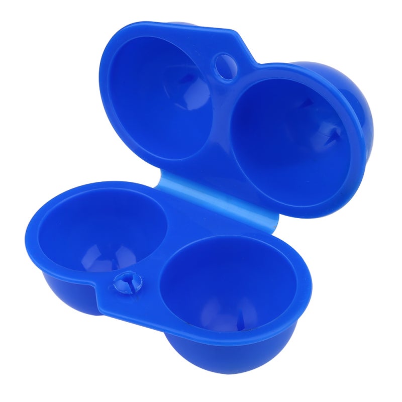 Portable Egg Container: Blue ABS Non-Toxic Material - 2-Egg Separate Case Design, Lightweight Egg Carrier for Outdoor Picnic Camping Barbecue - Image 3