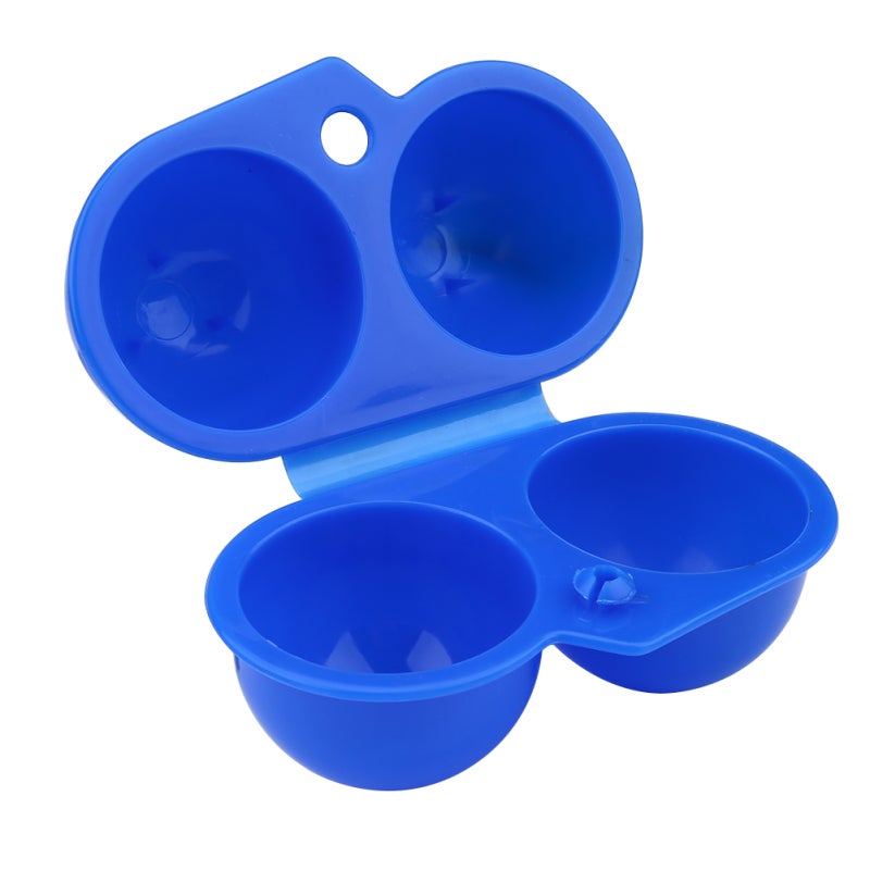 Portable Egg Container: Blue ABS Non-Toxic Material - 2-Egg Separate Case Design, Lightweight Egg Carrier for Outdoor Picnic Camping Barbecue - Image 2