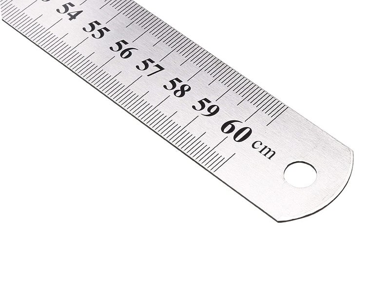 Tia Crafts 24 inch, 60 cm Stainless Steel Ruler Scale Long double Side Measuring Tool for Architects, Engineers, College Students (24 inch, 60 cm, Stainless Steel) - Image 1