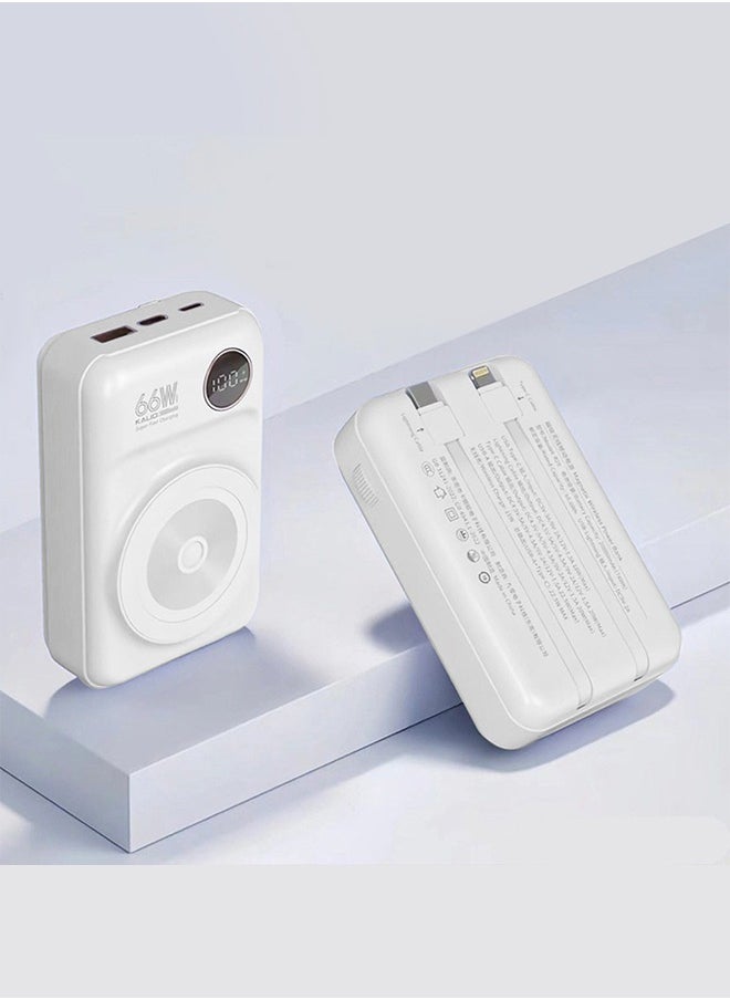 KALIO - 2Packs Power Bank Fast Charging 20000mAh MagSafe 66W for Lightning and Type-C Devices, Mobile Phones, Tablets / White - Image 1