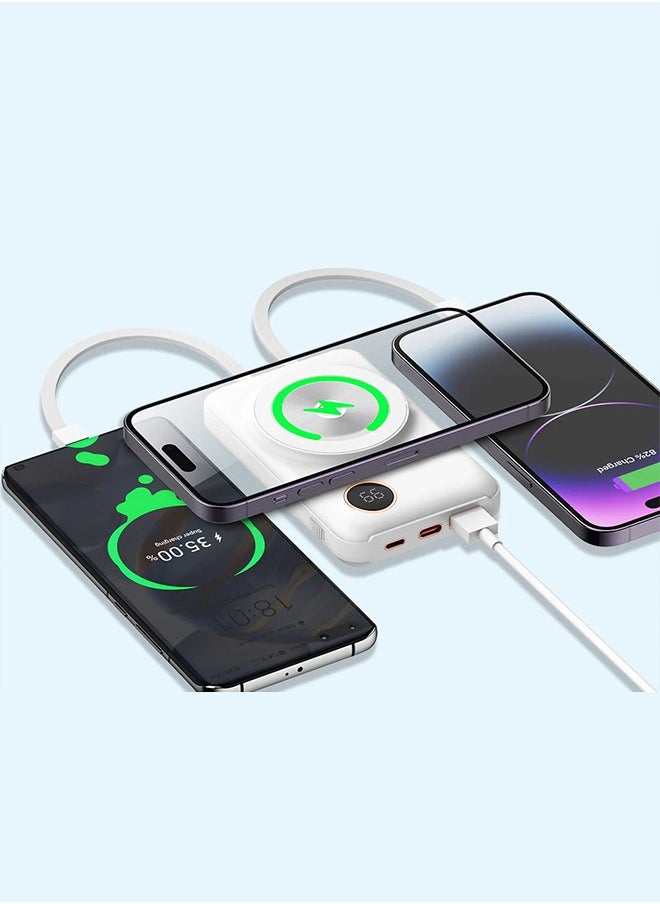KALIO - 2Packs Power Bank Fast Charging 20000mAh MagSafe 66W for Lightning and Type-C Devices, Mobile Phones, Tablets / White - Image 1