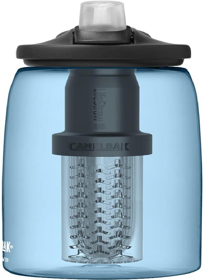 CAMELBAK Eddy+ Water Filter Water Bottle By Lifestraw Integrated 2-Stage Filter Straw - For Hiking, Backpacking, Travel, And Emergency Preparedness - 32 Oz Tritan Renew, True Blue  - Image 2