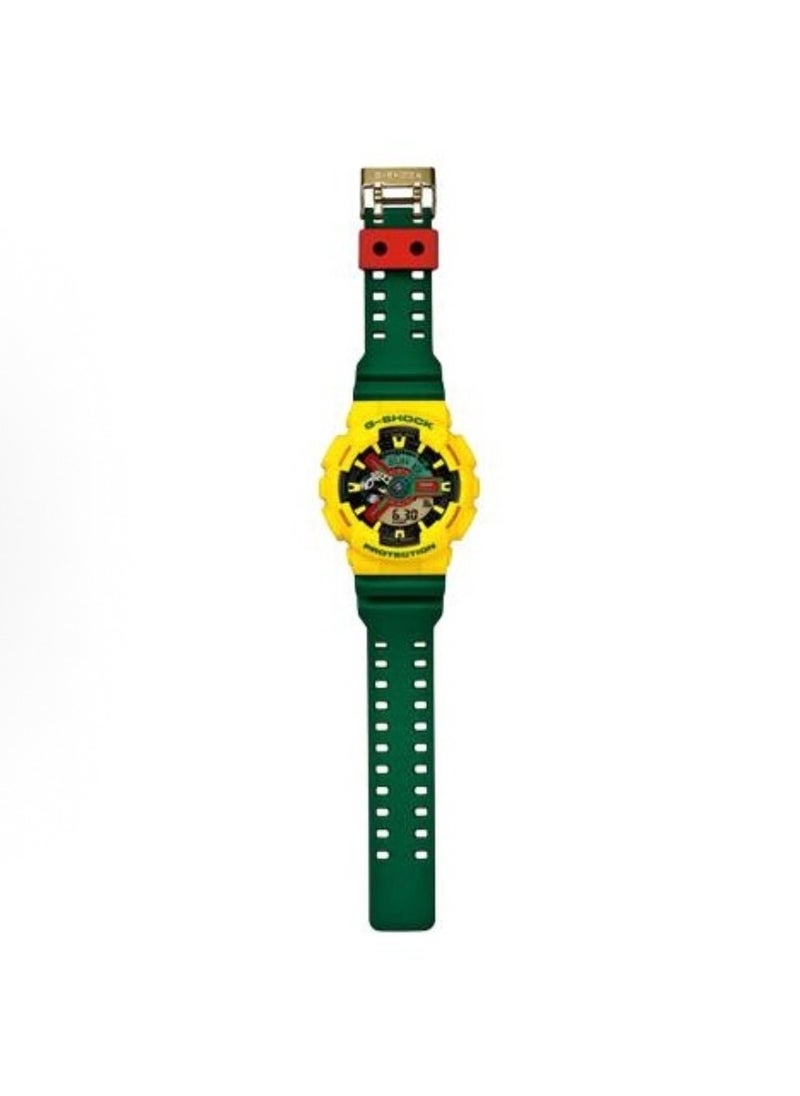 CASIO - CASIO Sports Waterproof and Shockproof Watch GA-110 Yellow-green - Image 1