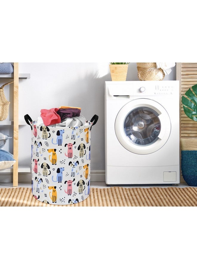 DUYIY Round Laundry Hamper Storage Basket Laundry Organizer Hamper Storage Bins Clothes and Toys Box Nursery Hamper Gift Basket For Kids with Handles - Image 4