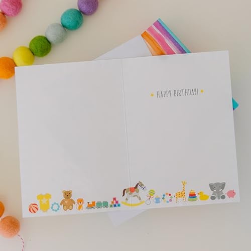 Tiny Expressions 1st Birthday Card for Boy or Girl – 5" x 7" ‘It’s Fun to Be 1’ Happy First Birthday Card, Gender-Neutral Design - Includes a Matching White Envelope - Image 4
