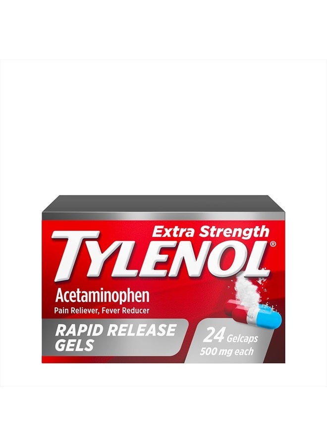 Tylenol جل أسيتامينوفين سريع المفعول بقوة إضافية لتخفيف الألم والحمى، 24 قطعة - Image 1