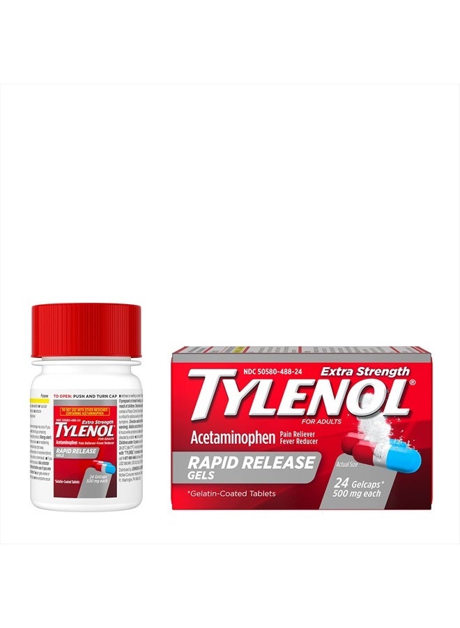 Tylenol جل أسيتامينوفين سريع المفعول بقوة إضافية لتخفيف الألم والحمى، 24 قطعة - Image 2