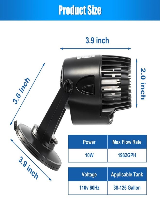 DaToo 1982GPH Mini Aquarium Circulation Pump Ultra-quiet Fish Tank Wave Maker With Suction Cup 360 Degree Rotatable Aquarium Power Head Submersible Water Pump For Freshwater And Saltwater - Image 2