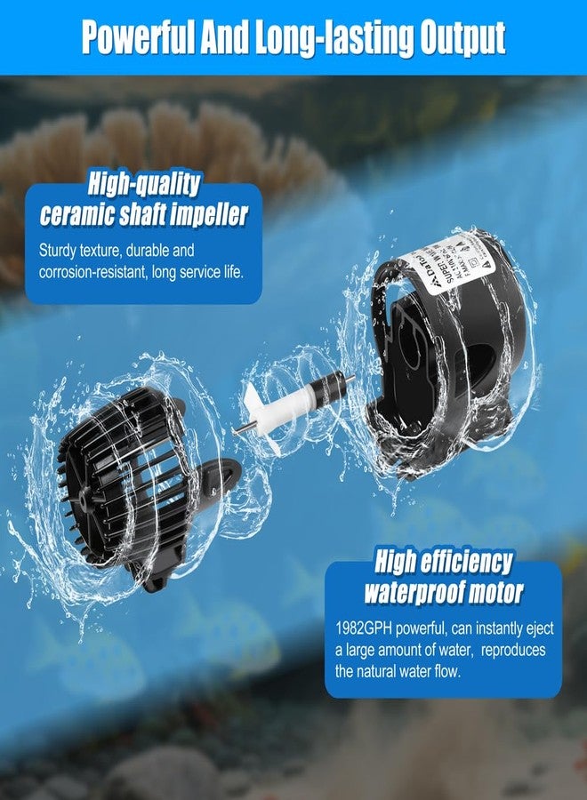 DaToo 1982GPH Mini Aquarium Circulation Pump Ultra-quiet Fish Tank Wave Maker With Suction Cup 360 Degree Rotatable Aquarium Power Head Submersible Water Pump For Freshwater And Saltwater - Image 5